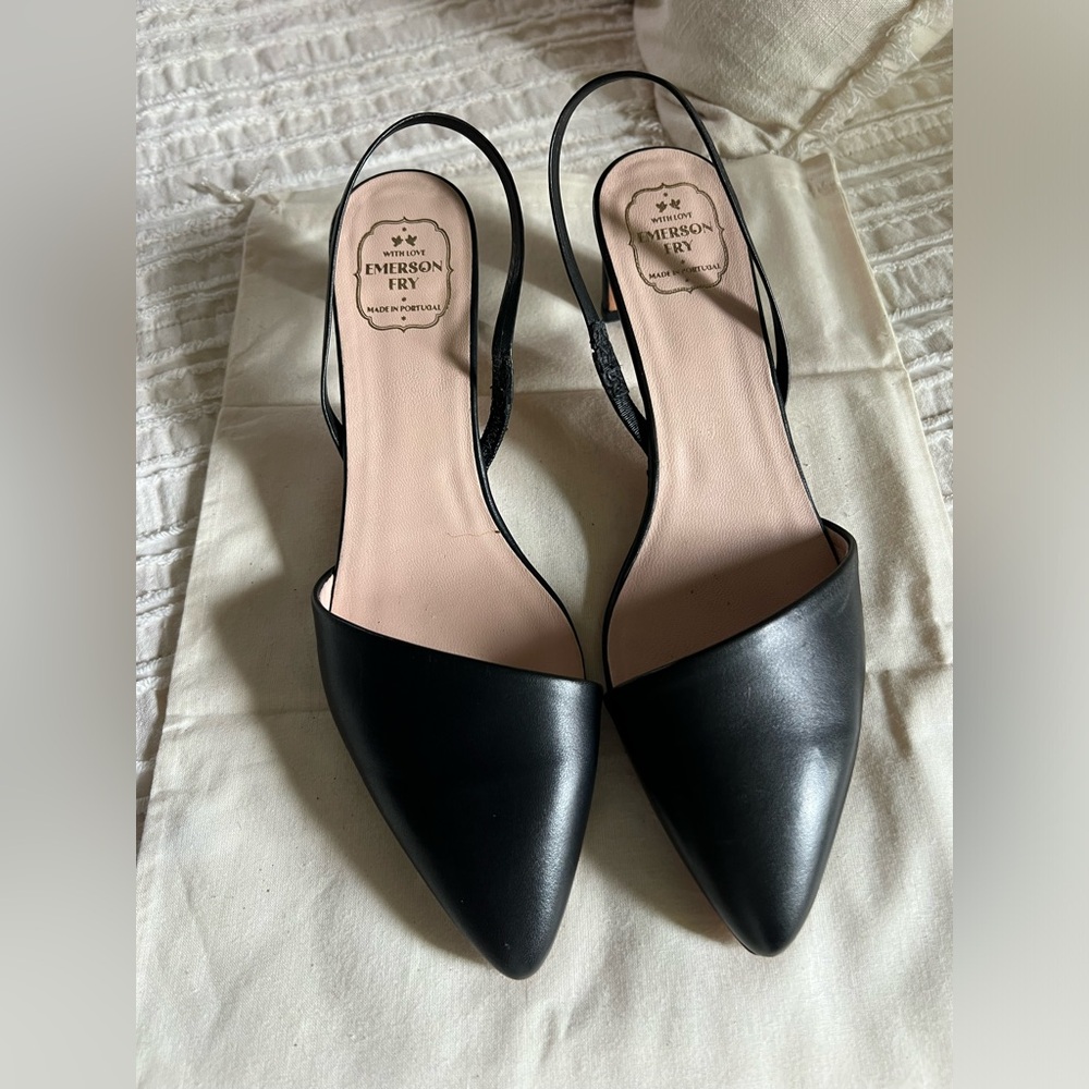 Emerson Fry Asymmetric Leather Slingback Heels size 39 or 8.5 US